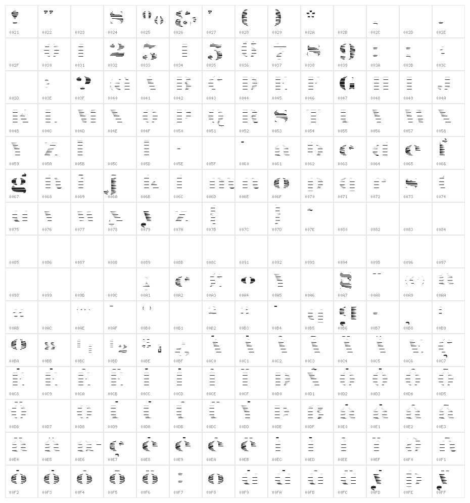 Fat Flamingo5 Stripes Character Map