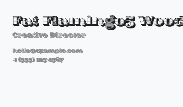 Fat Flamingo5 Woodcut Black Business Card