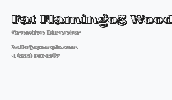 Fat Flamingo5 Woodcut Inner Business Card