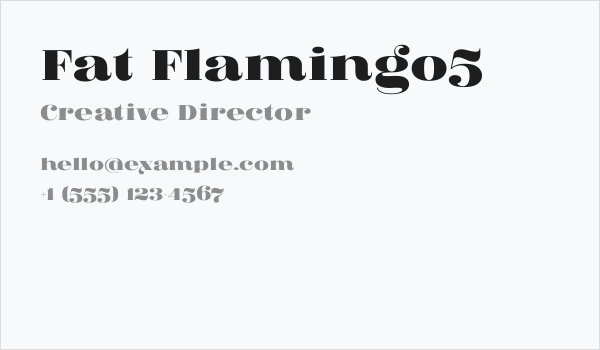Fat Flamingo5 Business Card