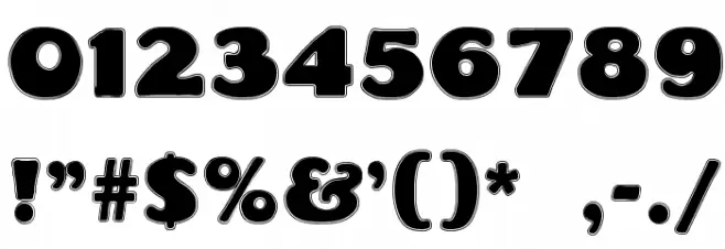 Fat Freddie Contour Font OTHER CHARS