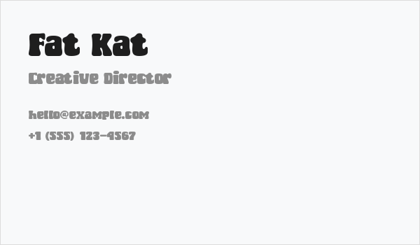 Fat Kat Business Card