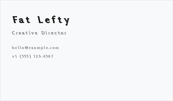 Fat Lefty Business Card