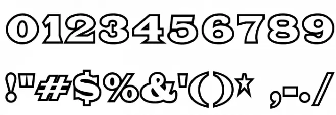 Fat Legs Outline Font OTHER CHARS