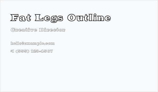 Fat Legs Outline Business Card