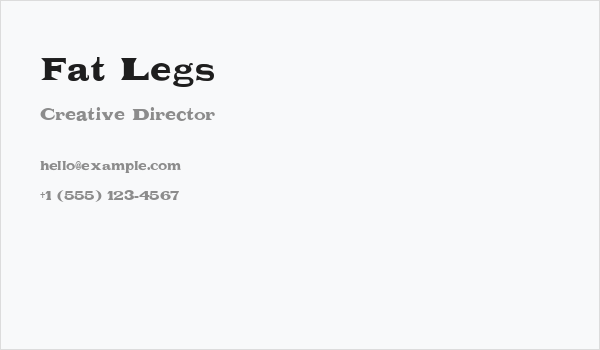 Fat Legs Business Card