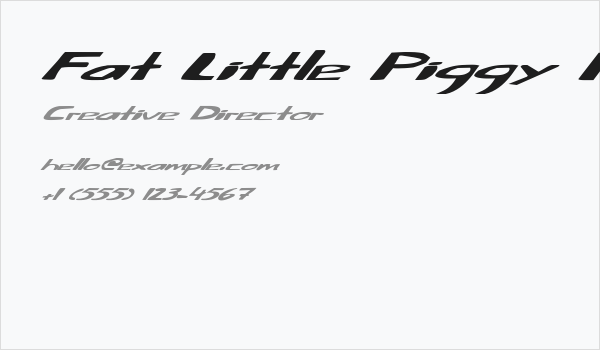 Fat Little Piggy Italic Business Card