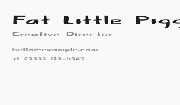 Fat Little Piggy Business Card