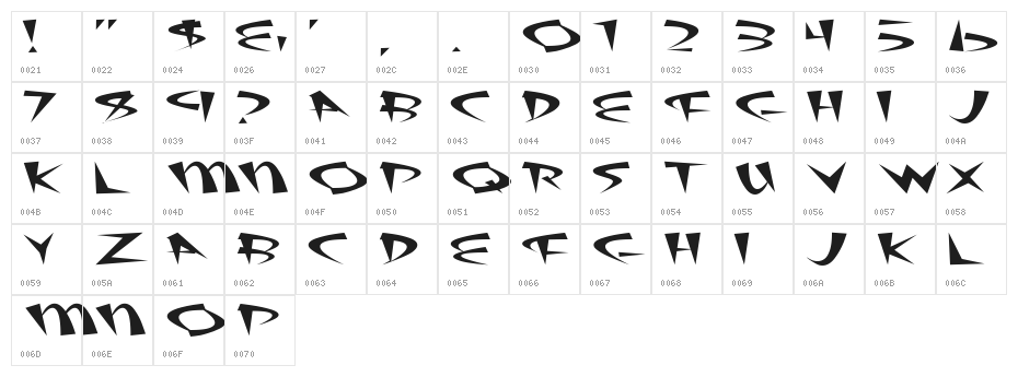 Fat Plain Character Map