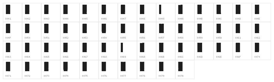 Fat Shanghai Regular Character Map