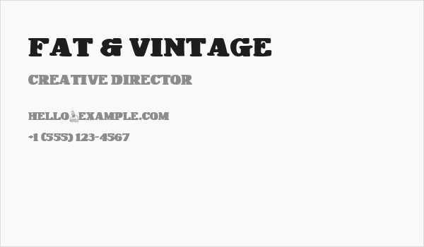 Fat & Vintage Business Card
