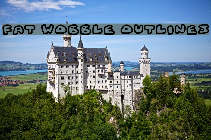 Fat Wobble Outlines Font examples