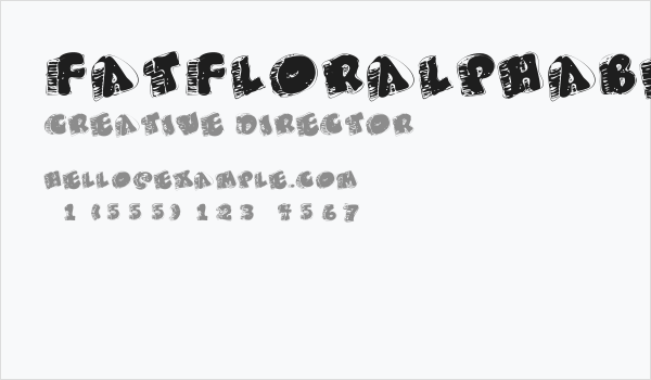 FatFloralphabetXperimental Business Card