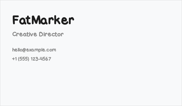 FatMarker Business Card
