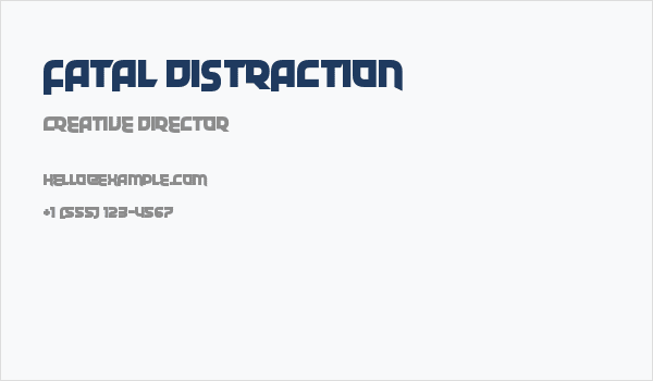 Fatal Distraction Business Card
