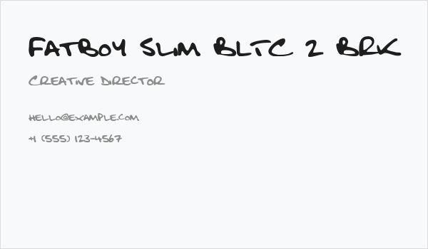 Fatboy Slim BLTC 2 BRK Business Card