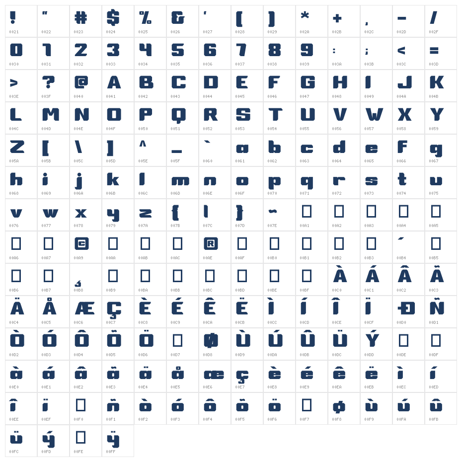 Father Galaxy Regular Character Map