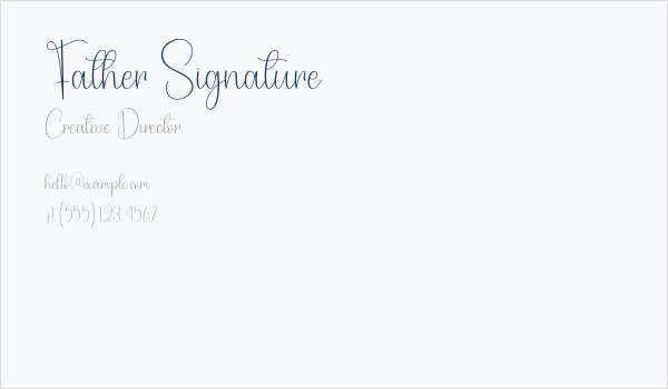 Father Signature Business Card