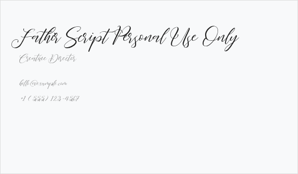 Fathir Script Personal Use Only Business Card