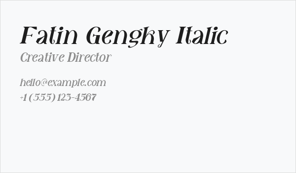 Fatin Gengky Italic Business Card