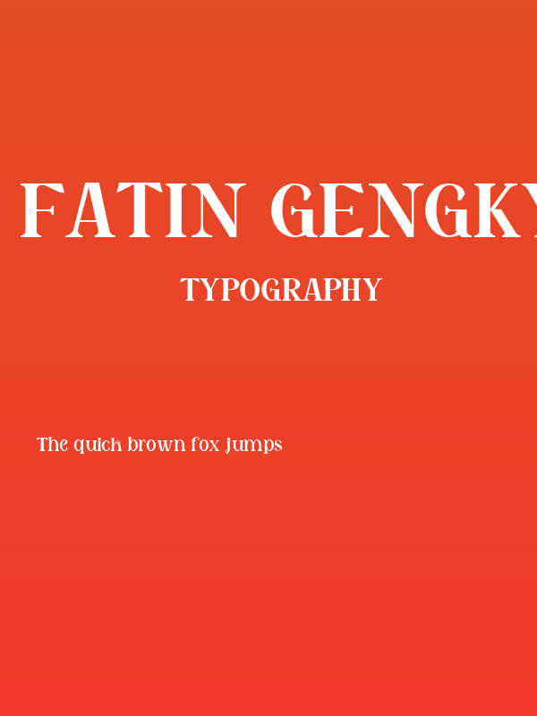 Fatin Gengky Regular Poster