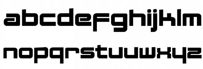 FatsansRotated Schriftart Kleinbuchstaben