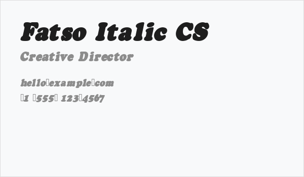 Fatso Italic CS Business Card