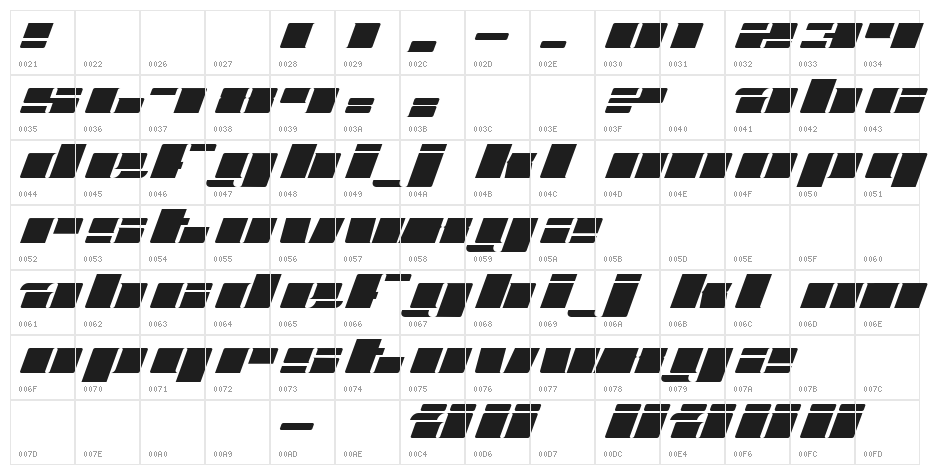 Fatt Regular Character Map