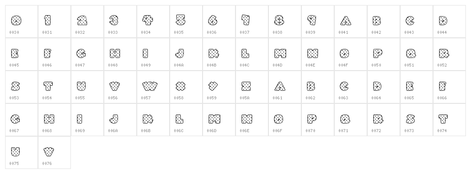 Fatty Heart Filled Character Map
