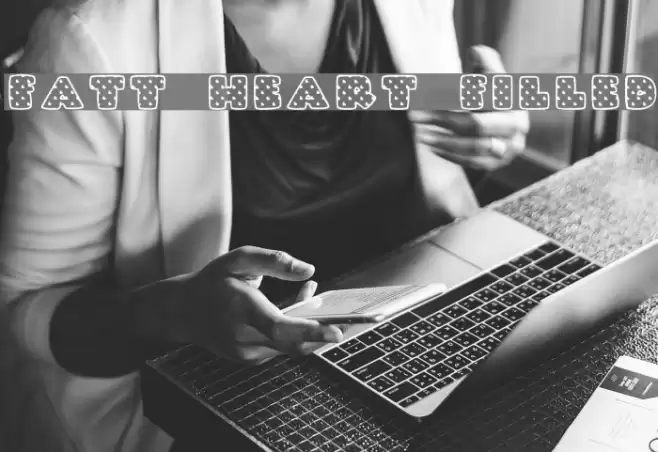 Fatty Heart Filled Font examples