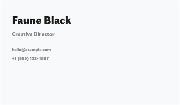 Faune Black Business Card
