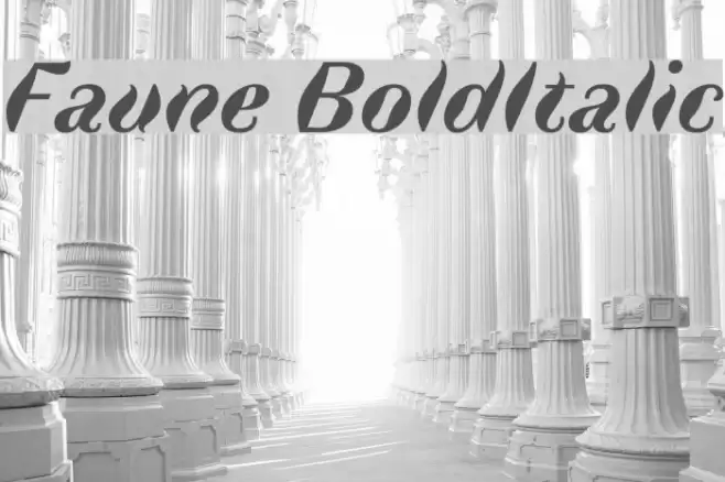 Faune BoldItalic Font examples