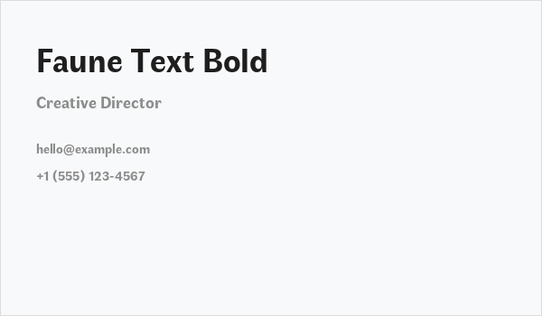 Faune Text Bold Business Card