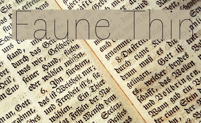 Faune Thin Font examples
