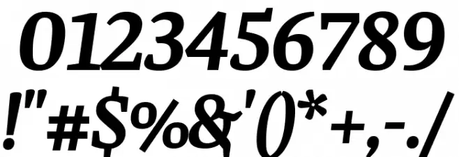 Faustina Bold Italic Font OTHER CHARS