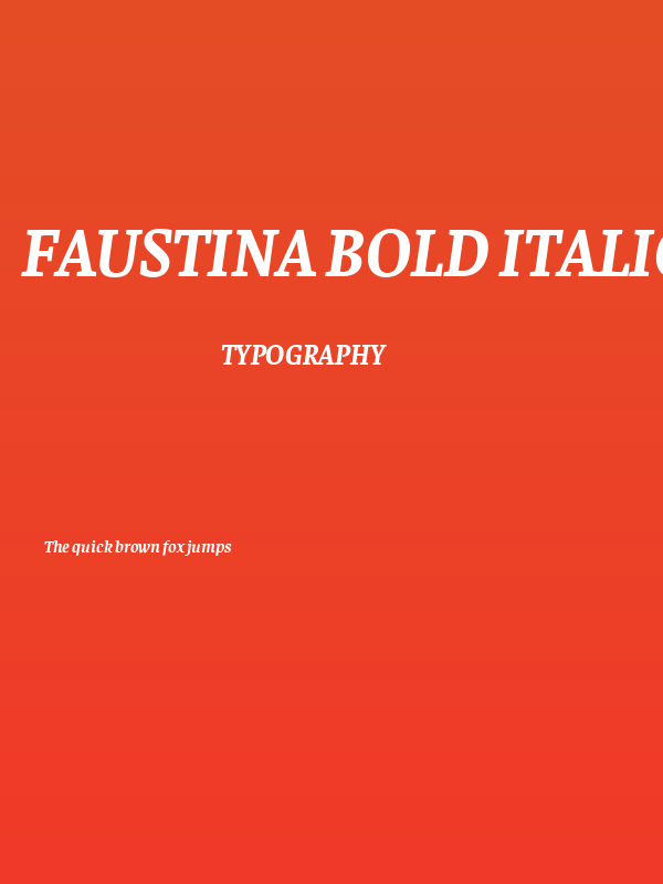 Faustina Bold Italic Poster