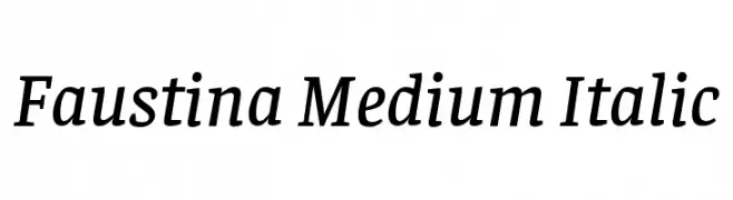 Faustina Medium Italic  नि: शुल्क फ़ॉन्ट्स डाउनलोड