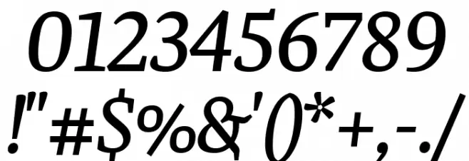Faustina Medium Italic Font OTHER CHARS