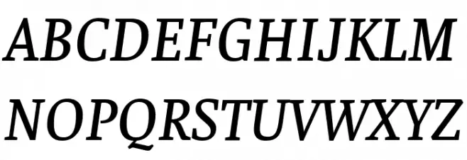 Faustina Medium Italic Caratteri MAIUSCOLE