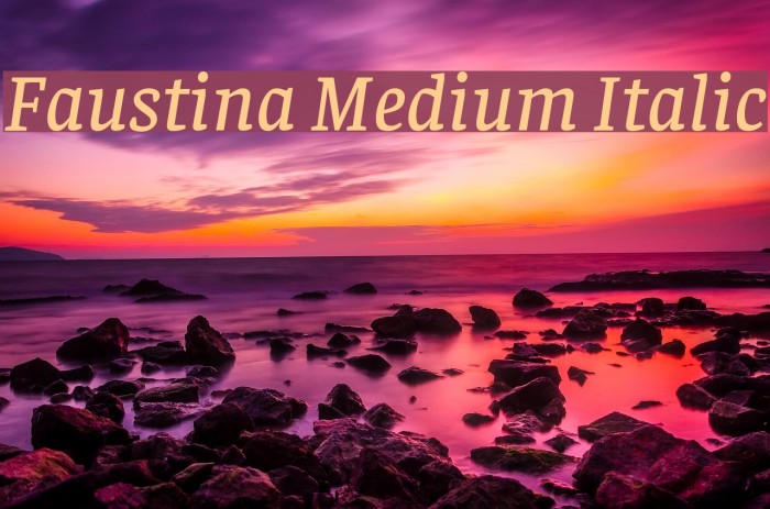 Faustina Medium Italic Font examples