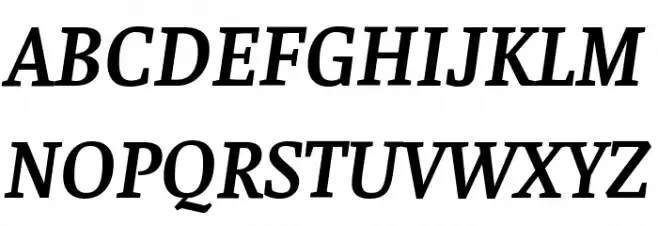 Faustina SemiBold Italic Schriftart Groß