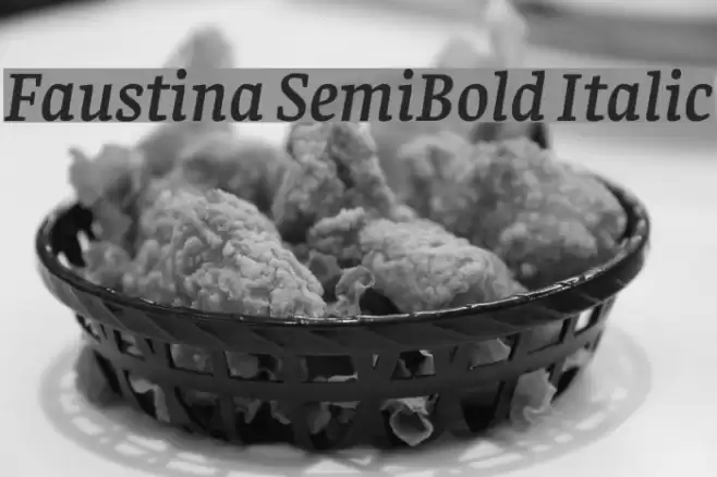 Faustina SemiBold Italic Schriftart examples