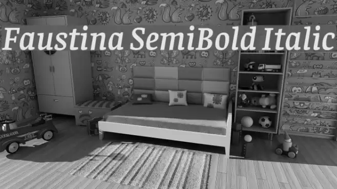 Faustina SemiBold Italic Schriftart examples