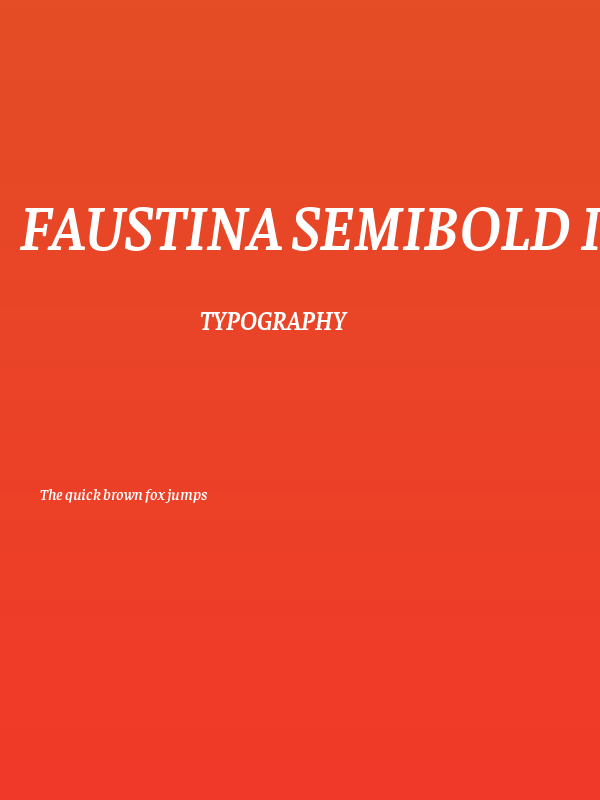 Faustina SemiBold Italic Poster