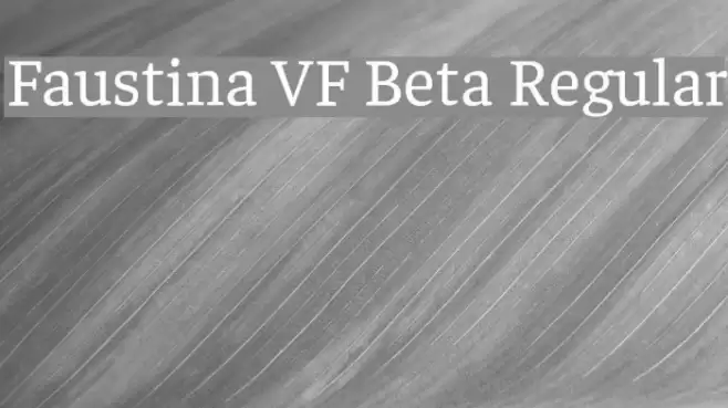 Faustina VF Beta Regular Caratteri examples