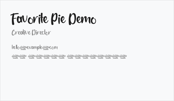 Favorite Pie Demo Business Card