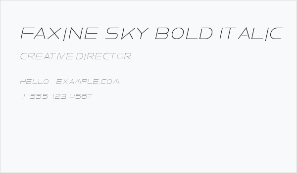 Faxine Sky Bold Italic Business Card