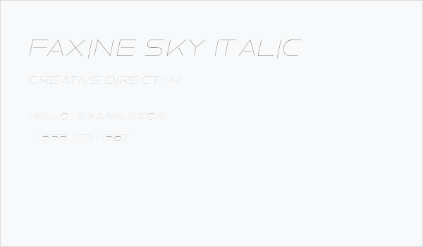 Faxine Sky Italic Business Card