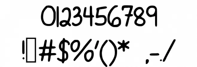 FayesMousewriting Font OTHER CHARS