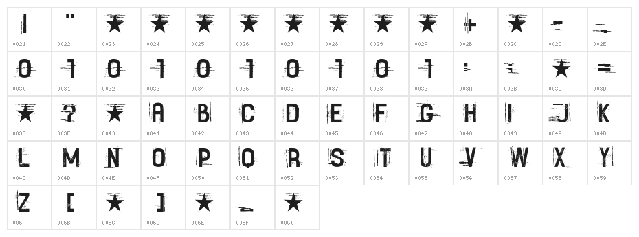 Fayettenam Character Map